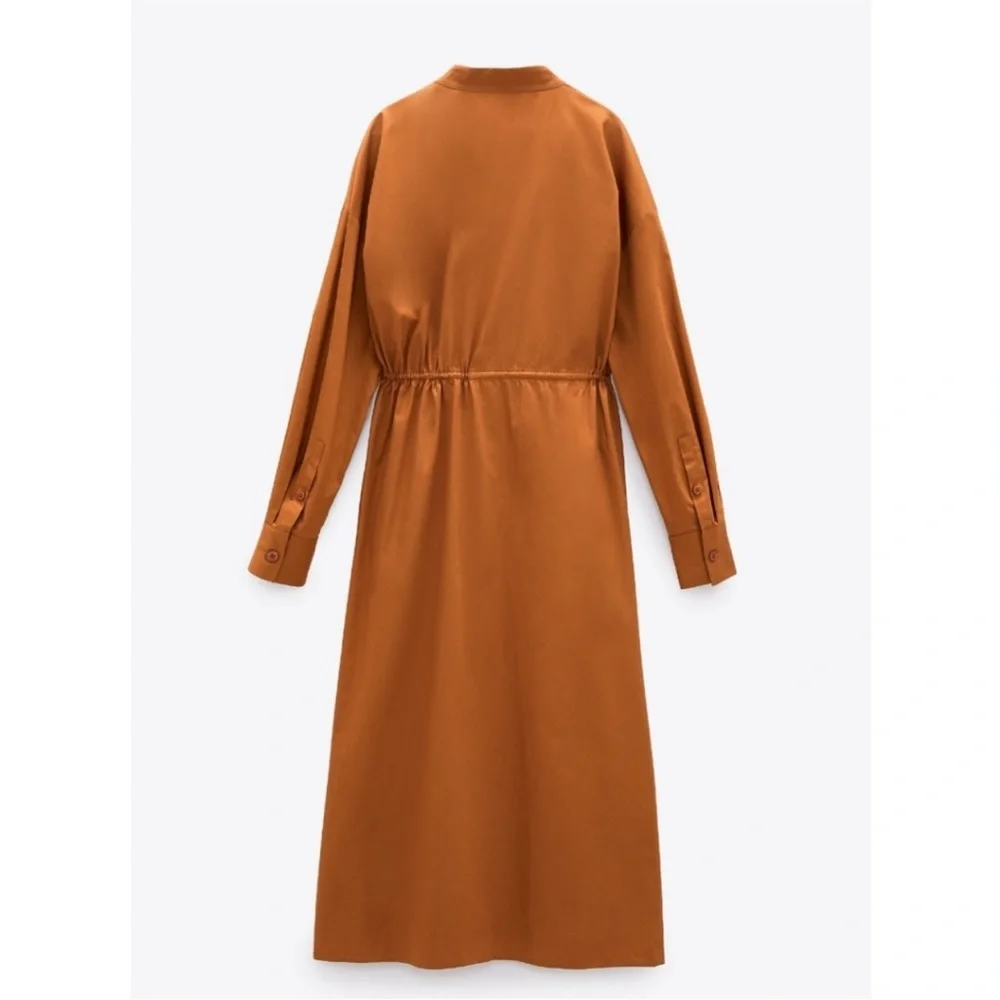 Zara burnt orange wrap dress - Picture 5 of 6